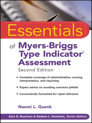 cover image of Essentials of Myers-Briggs Type Indicator Assessment